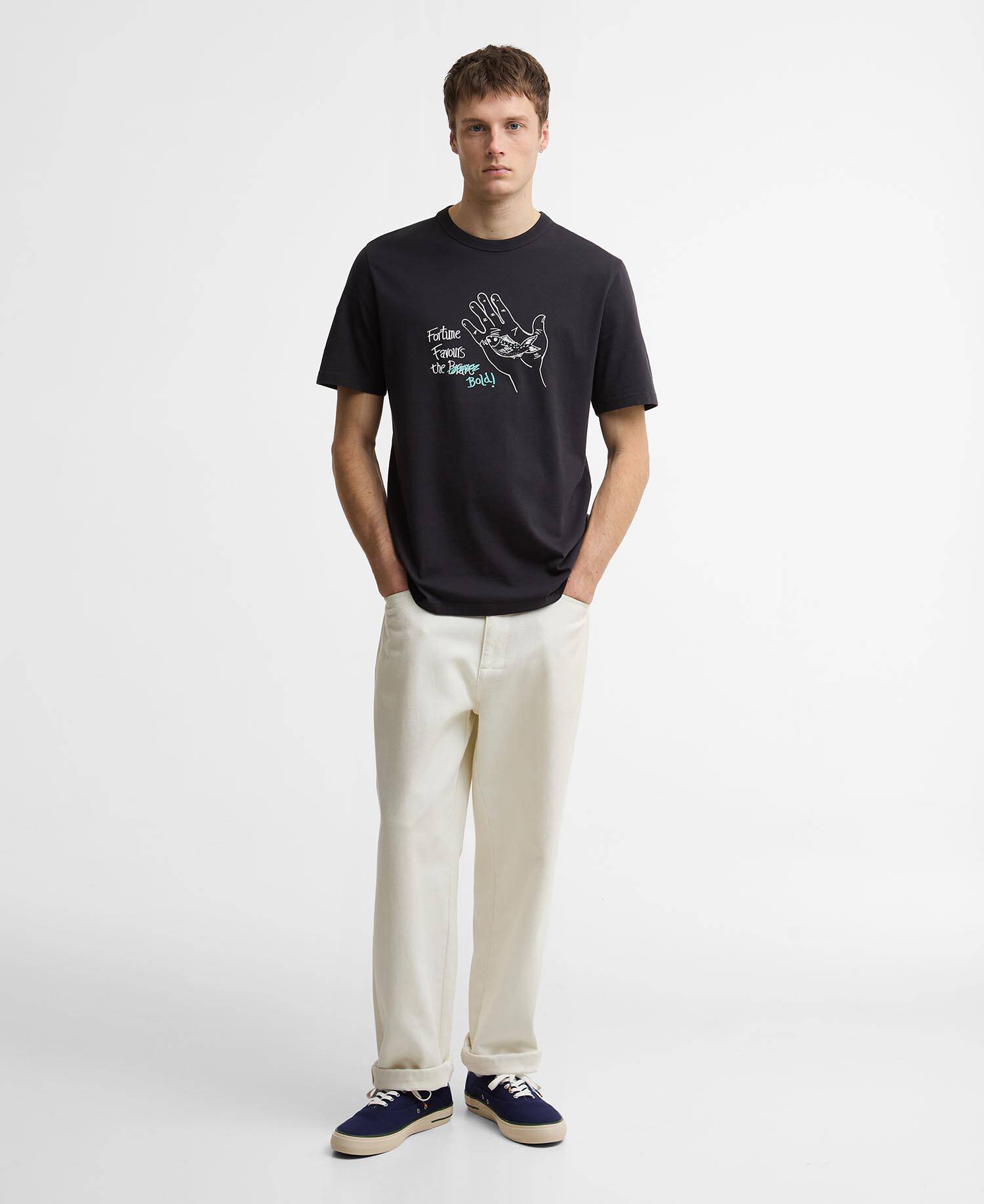 Paul Smith Loves Barbour Fortune Fish Graphic T-Shirt Dark Navy image number 1
