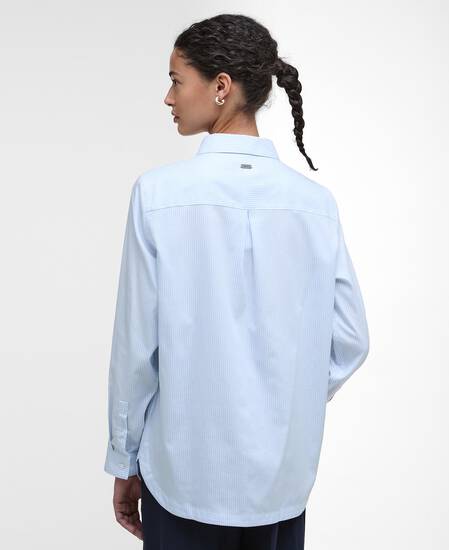 Claydon Striped Relaxed Shirt Ice Blue Stripe