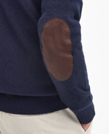 Essential Elbow Patch Jumper Classic Navy
