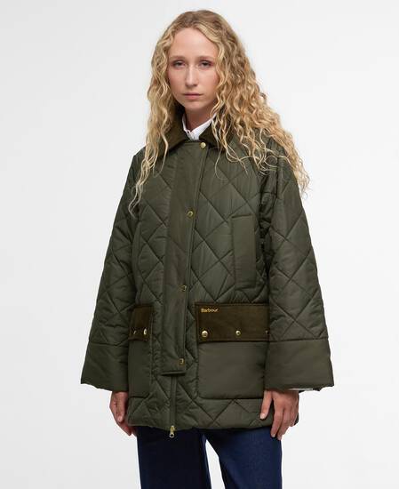 Aldburgh Quilted Jacket Olive/Ancient Tartan