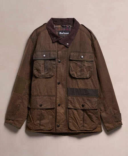 Barbour Re-Loved Men's Trooper Waxed Jacket - Size M Olive