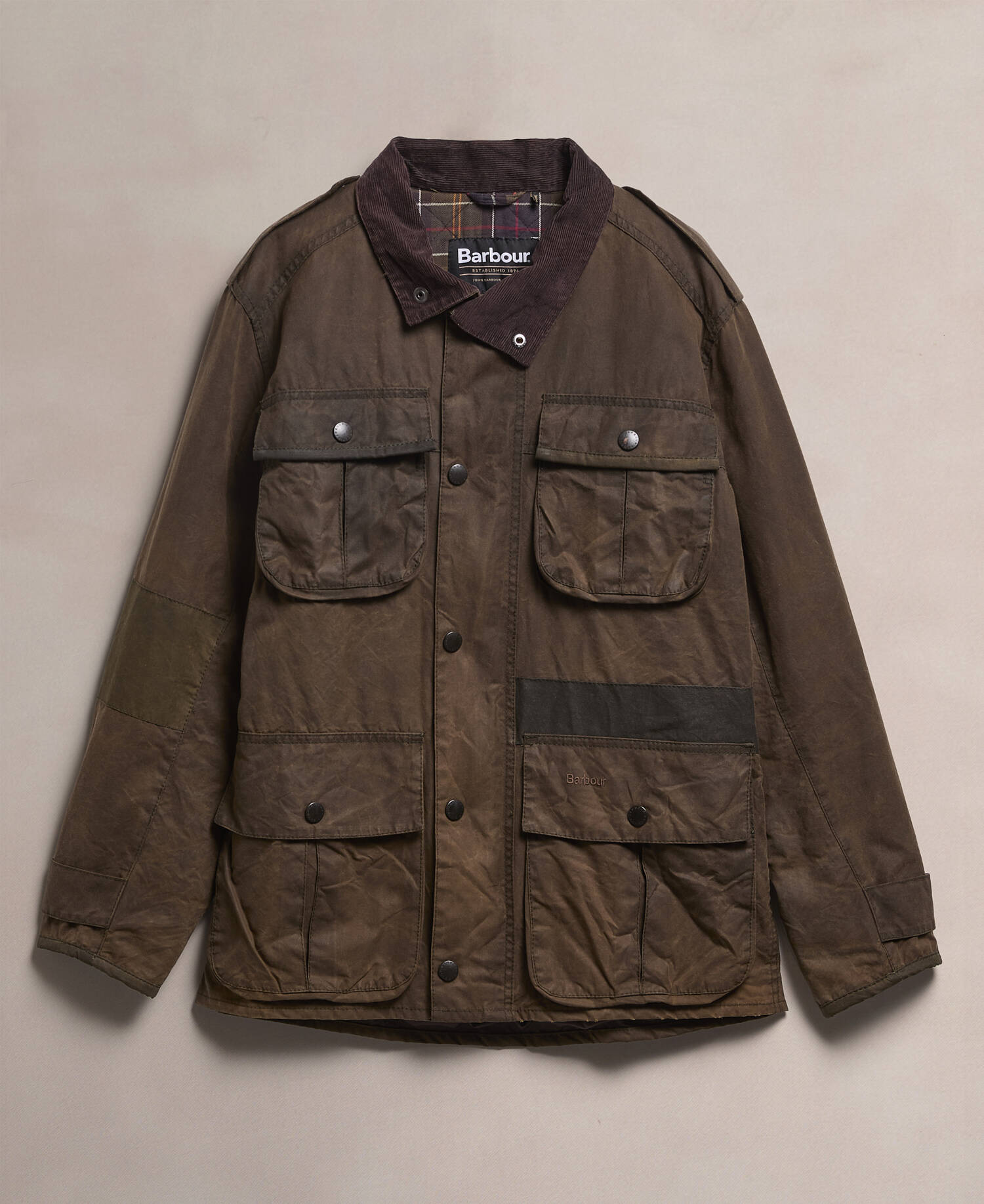 Barbour Re-Loved Men's Trooper Waxed Jacket - Size M Olive image number 0