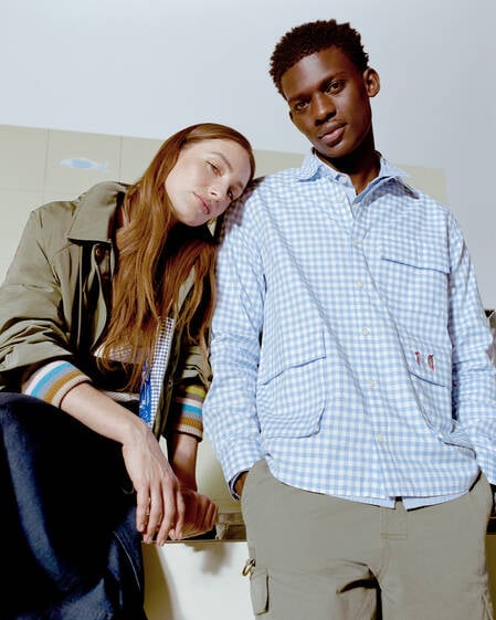 Paul Smith Loves Barbour Rawling Gingham Shirt Mid Blue