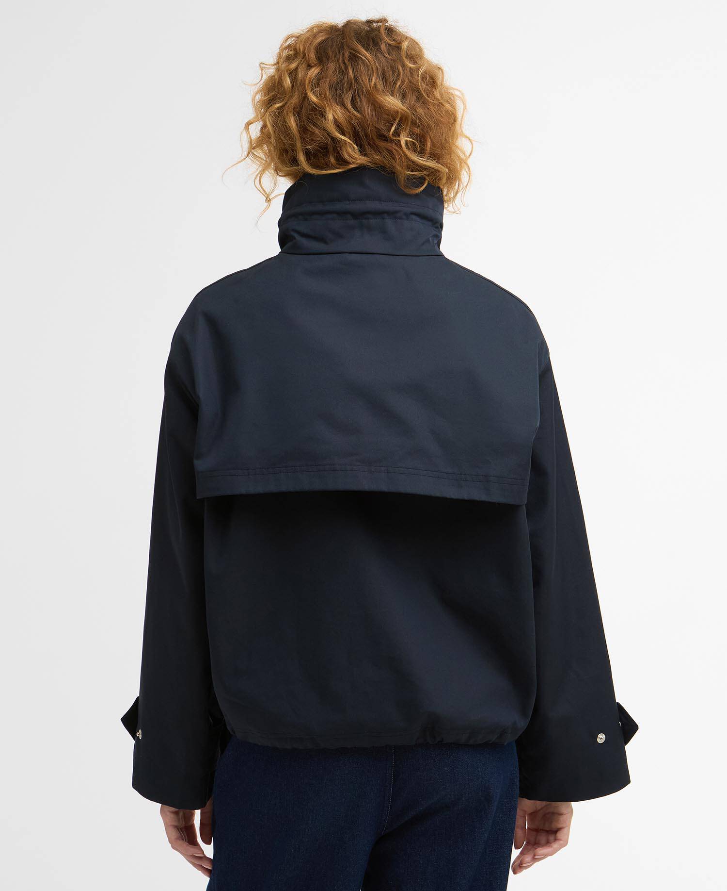Bronwyn Funnel-Neck Showerproof Jacket Dark Navy/Dress Navy Tartan image number 2