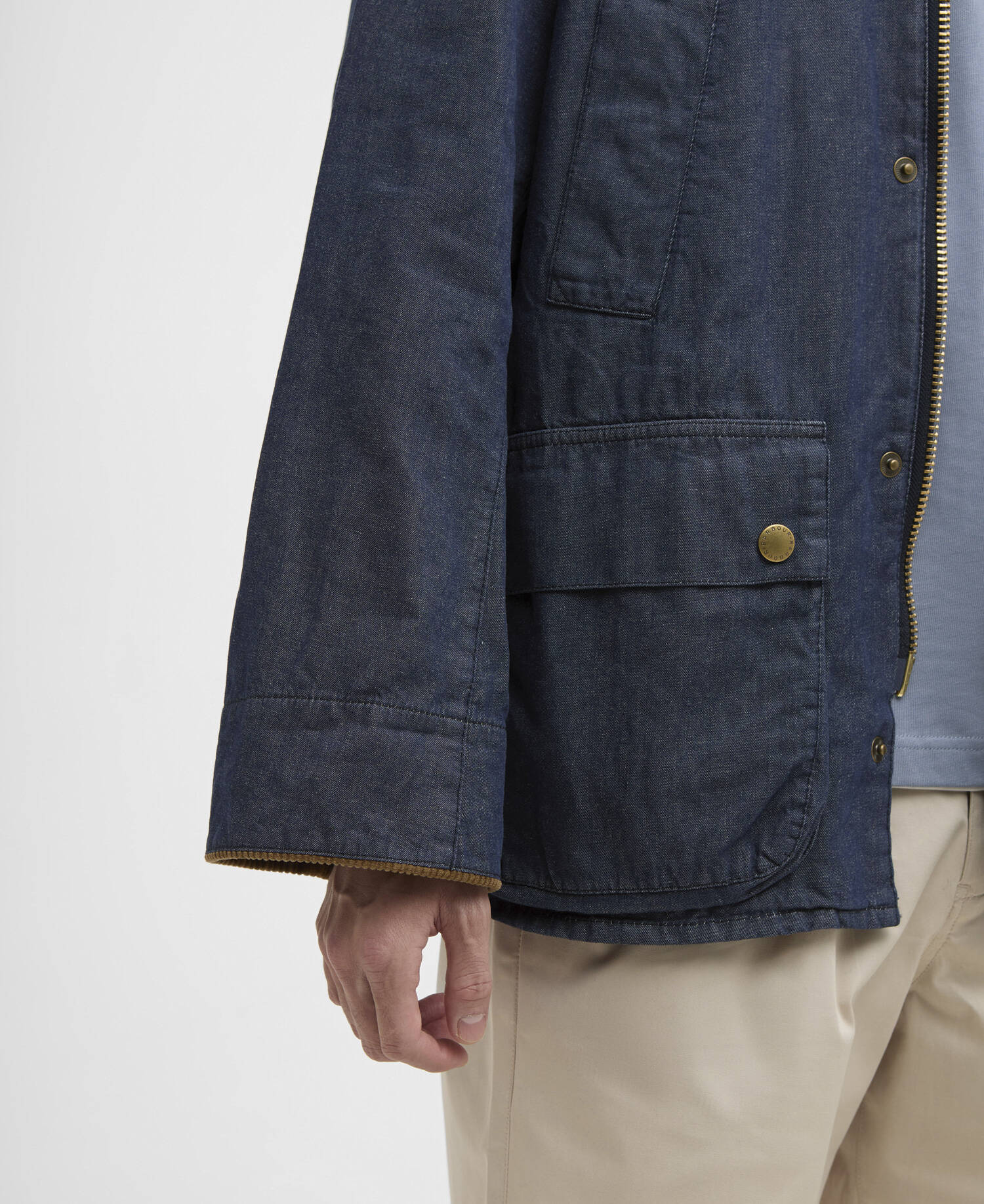 Oversized Bedale Denim Casual Jacket Indigo image number 5