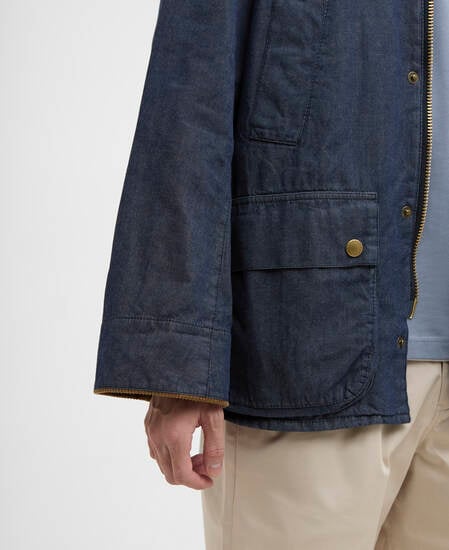 Oversized Bedale Denim Casual Jacket Indigo