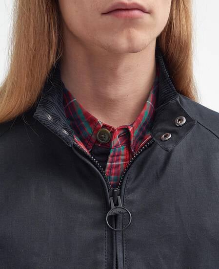Barbour x Baracuta Porton Waxed Harrington Jacket Black