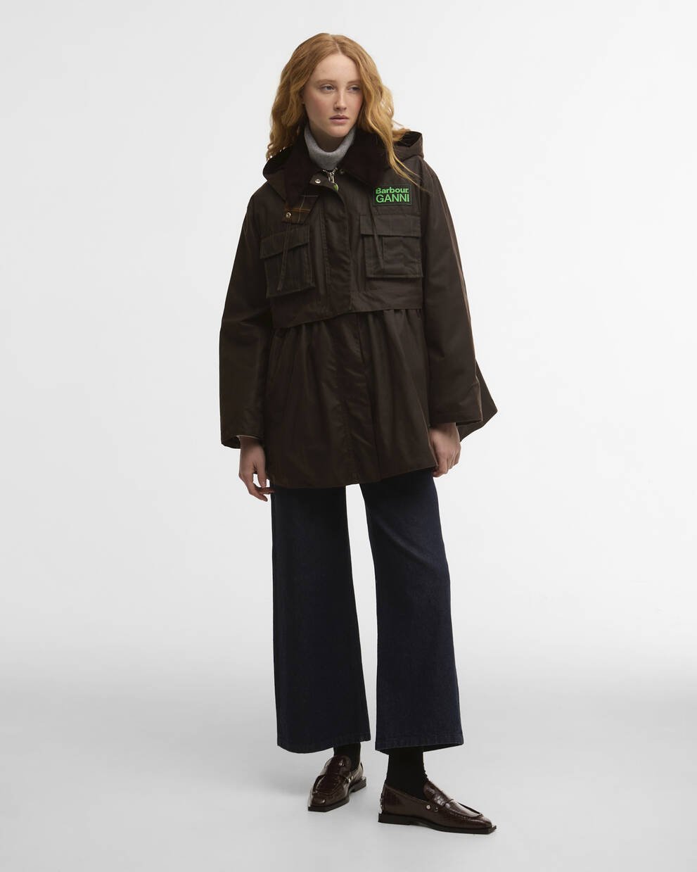 Barbour x GANNI Peplum Waxed Jacket