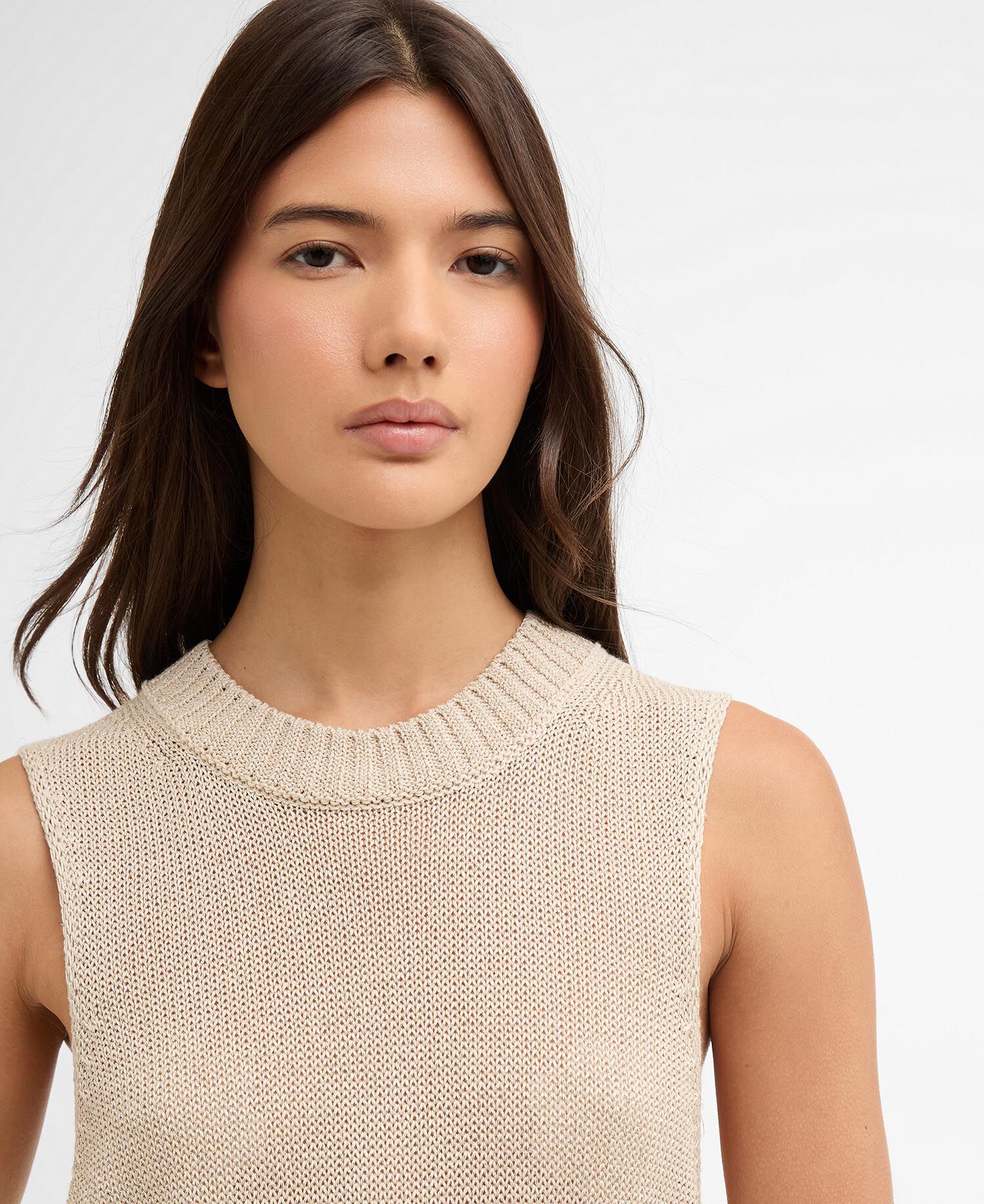 Valencia Knitted Vest Ecru