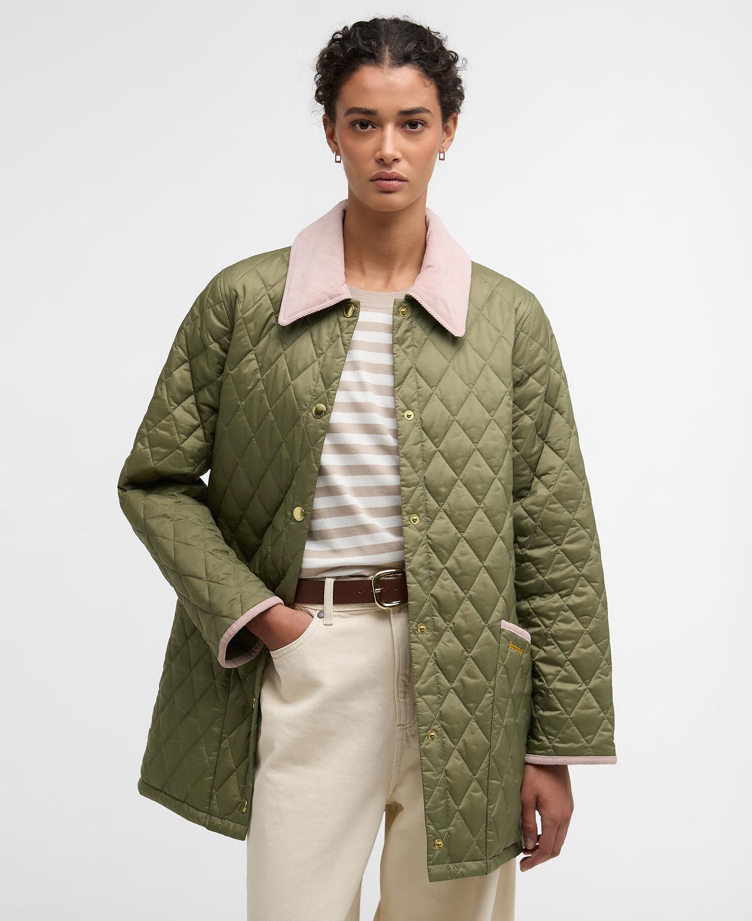Icons Modern Liddesdale Quilted Jacket Bleached Olive/Ancient/Gardenia