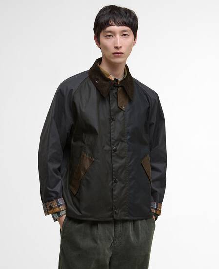 Patchwork Transport Waxed Jacket Sage Multi
