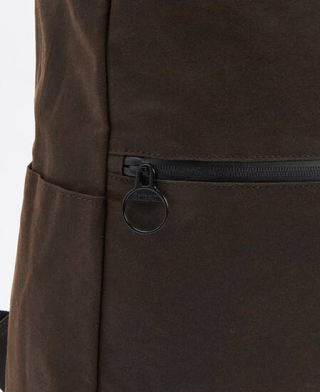 Field Roll-Top Waxed Backpack Olive-Black
