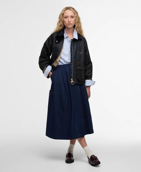Kearton Waxed Jacket Royal Navy/Black/Dress Tartan