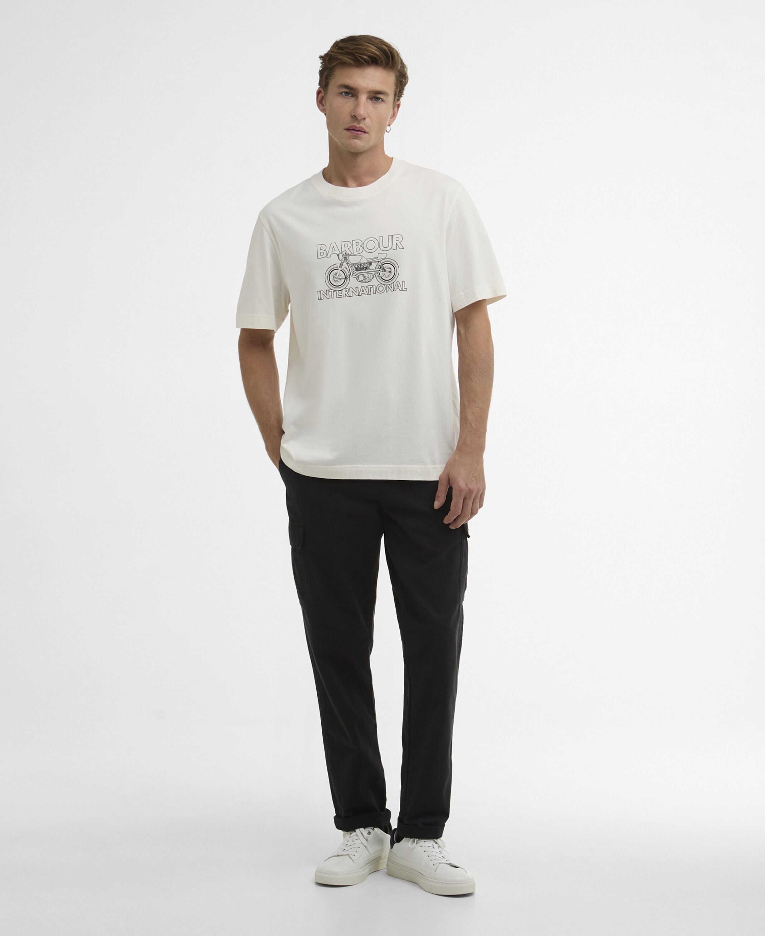 Cowl Motorbike Graphic T-Shirt Whisper White