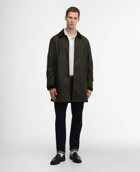 Barbour x Baracuta Car Coat Tyne Waxed Archive Olive