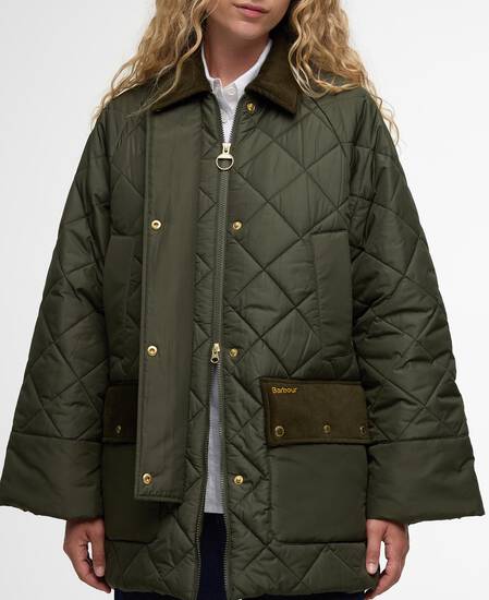 Aldburgh Quilted Jacket Olive/Ancient Tartan
