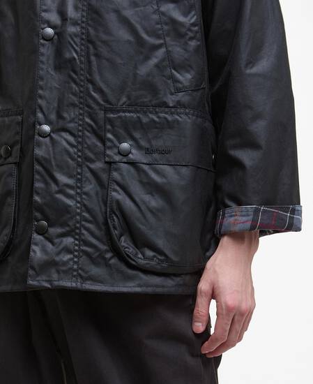Oversized Bedale Waxed Jacket Classic Black