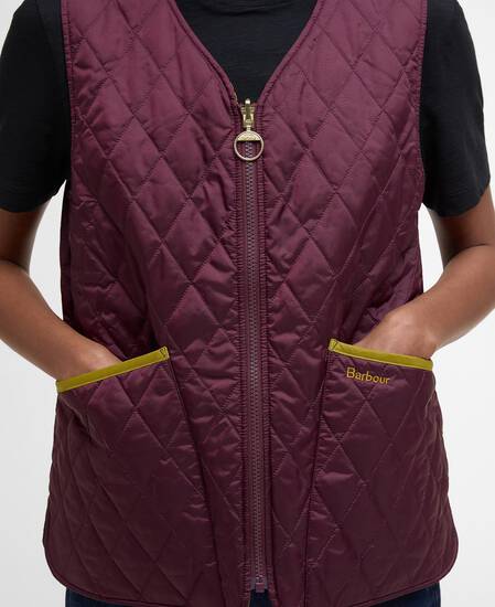 Gilet trapuntato reversibile My Barbour Aubergine/Pollen