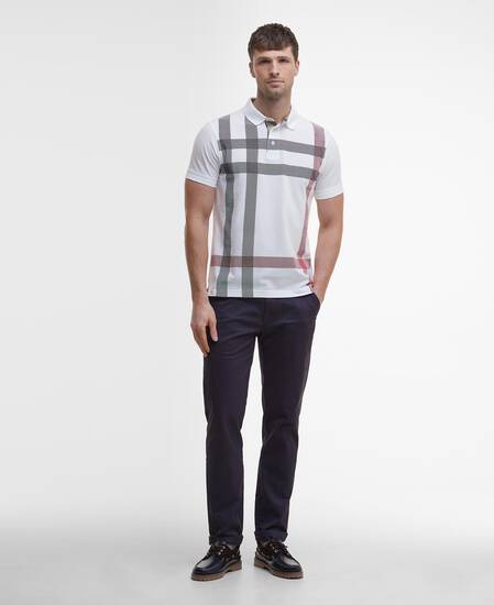 Blaine Tartan Short-Sleeved Polo Shirt Classic White