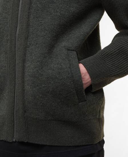 Milburn Zip-Up Jumper Dark Olive