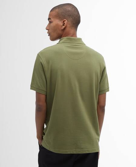 Tartan Pique Polo Shirt Burnt Olive
