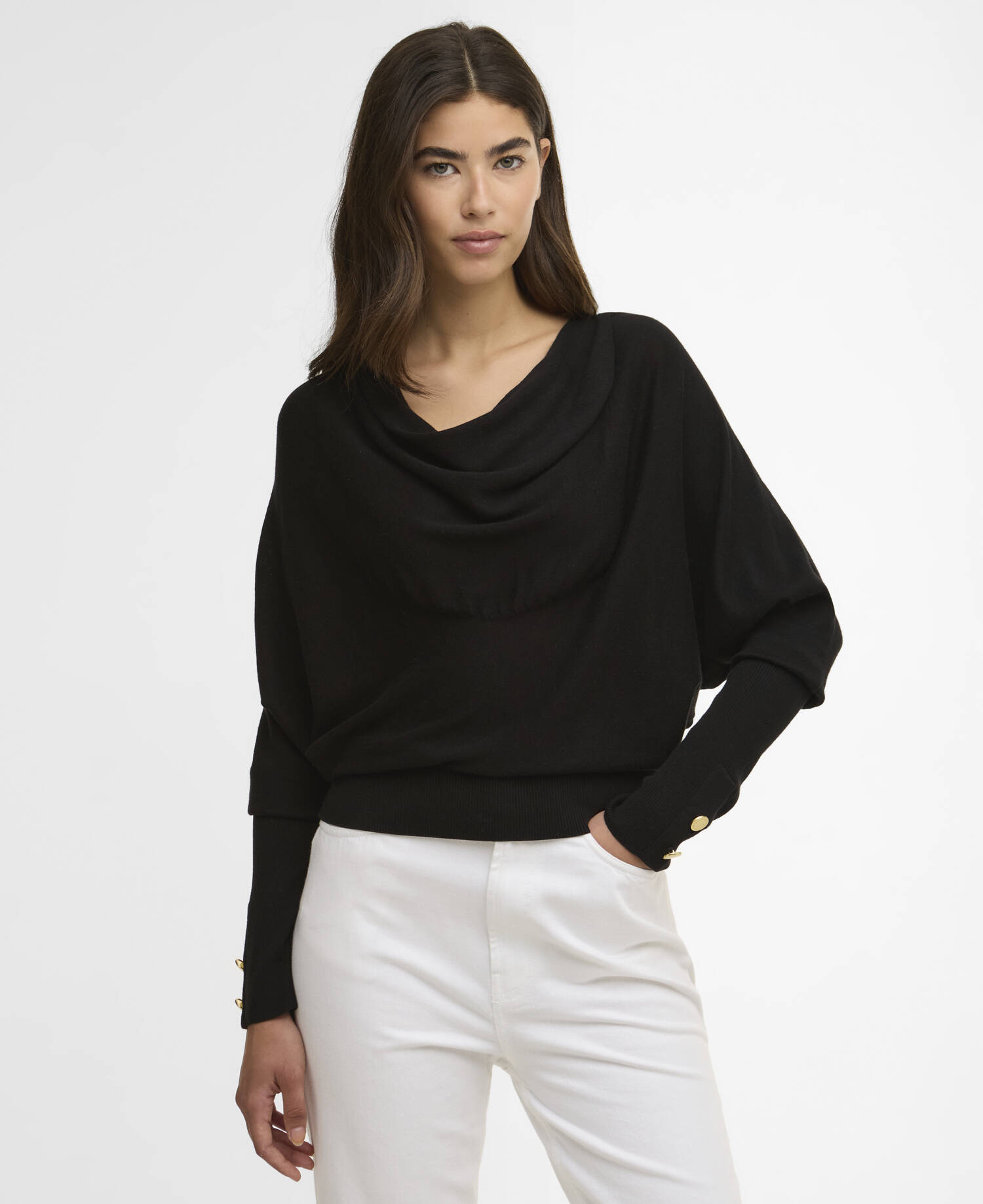 Nia Cowl-Neck Jumper Black image number 0