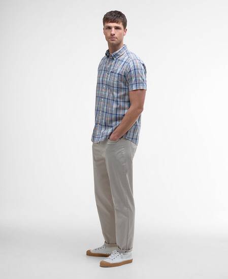 Elton Tailored Short-Sleeved Shirt Dark Denim