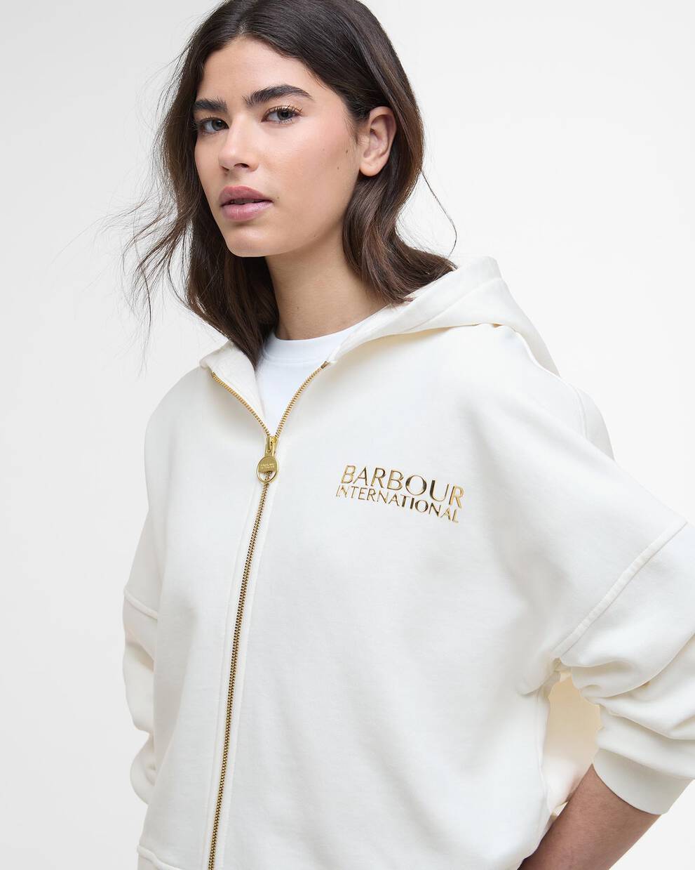 Felpa con cappuccio e chiusura a zip Lana