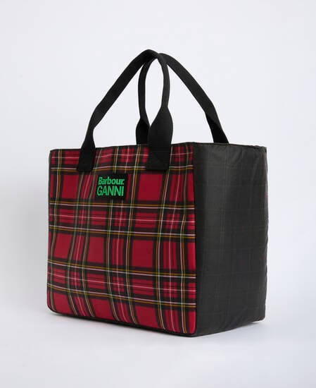 Barbour x GANNI Waxed Tote Bag Classic/Royal Stewart Tartan