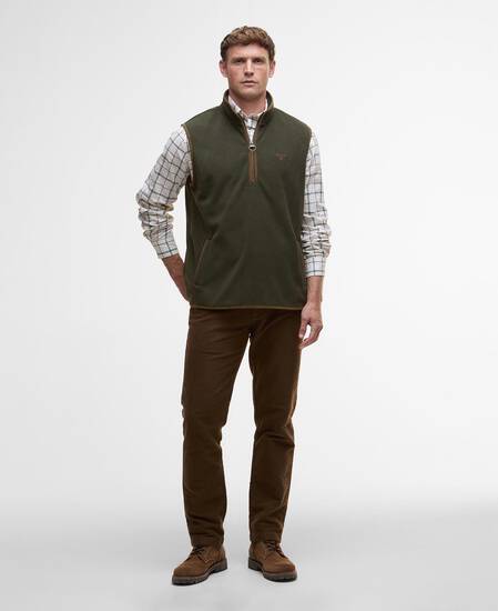 Harwood Half-Zip Fleeced Gilet Olive