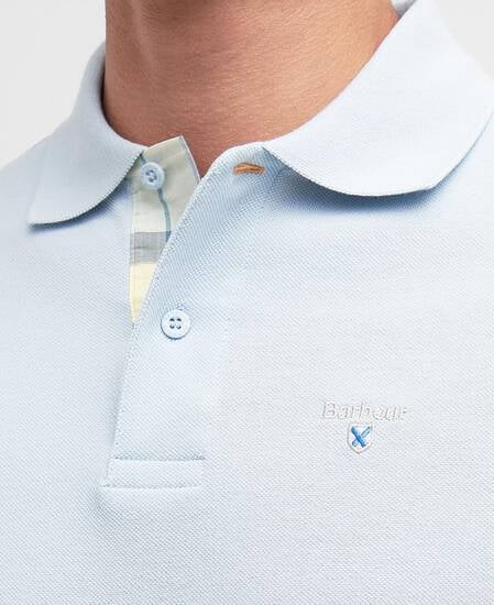 Tartan Pique Polo Shirt Niagara Mist