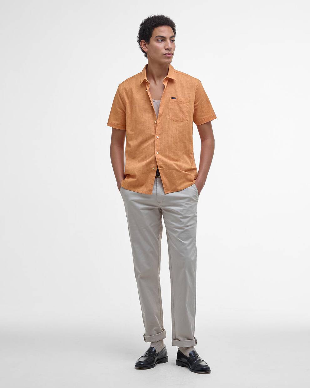 Pigment Dye Slub Short-Sleeved Shirt