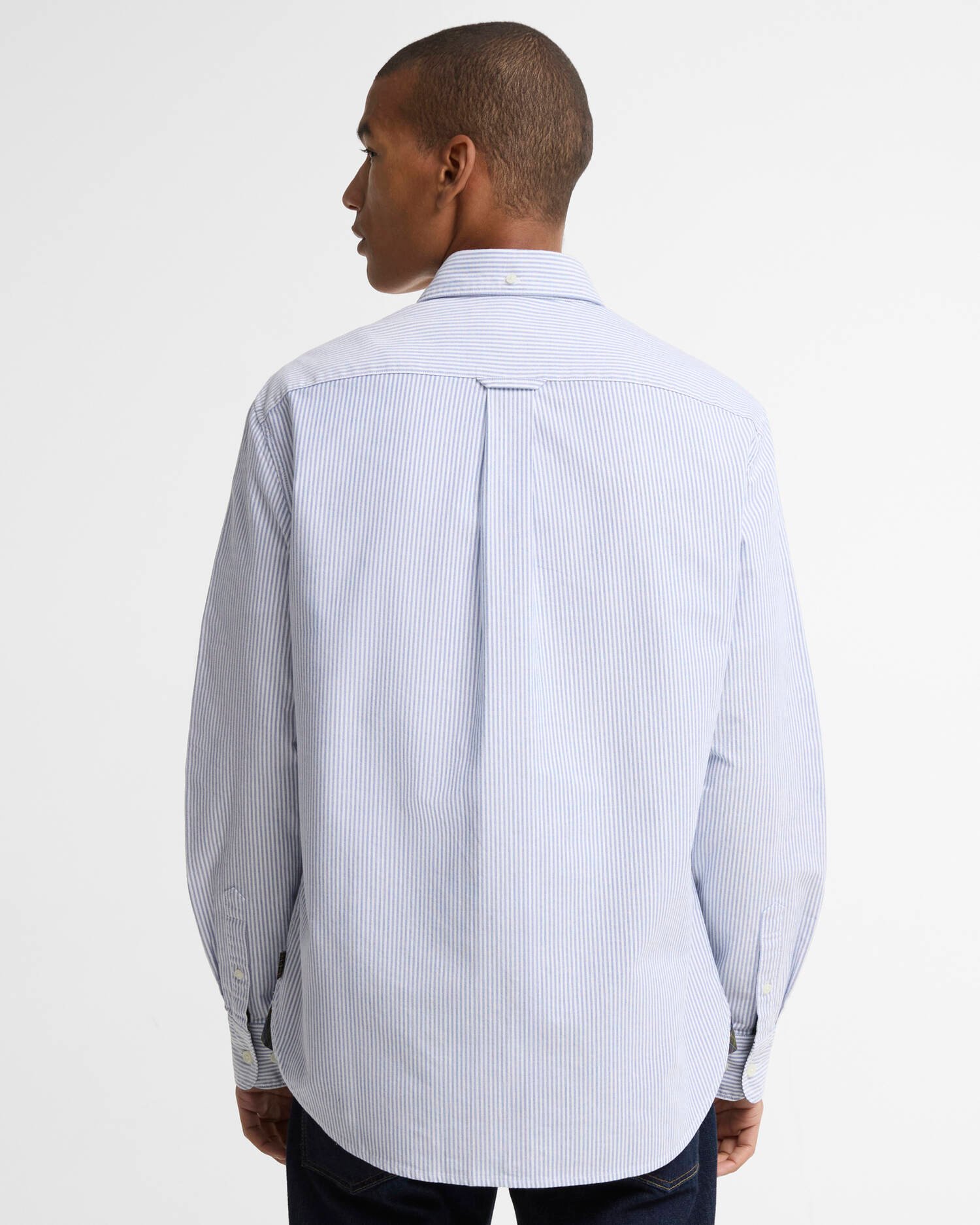 Barbour Striped Authentic-Fit Long-Sleeved Shirt Blue image number 2