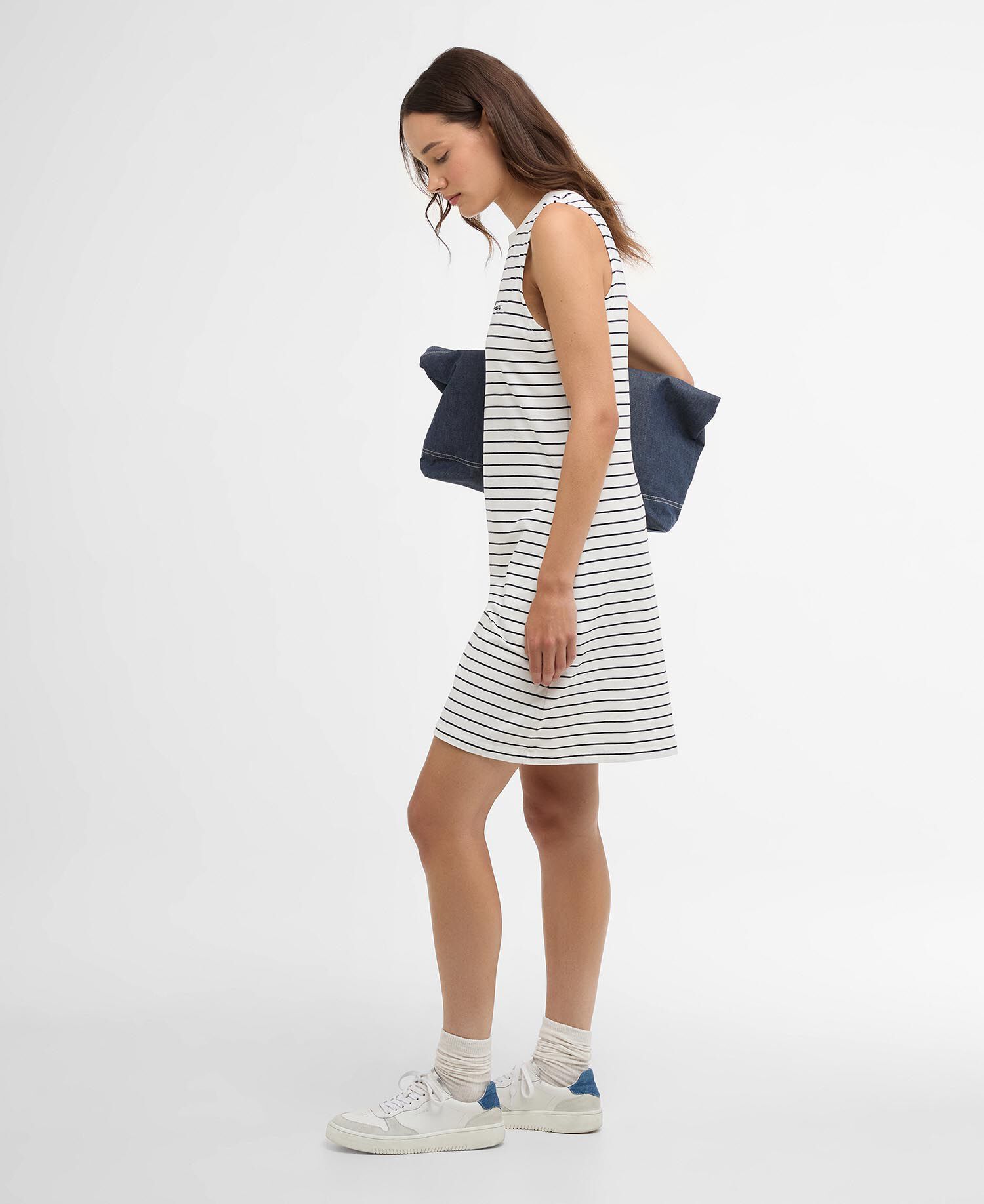 Mini abito con motivo a righe Hartland Cloud/Navy Stripe
