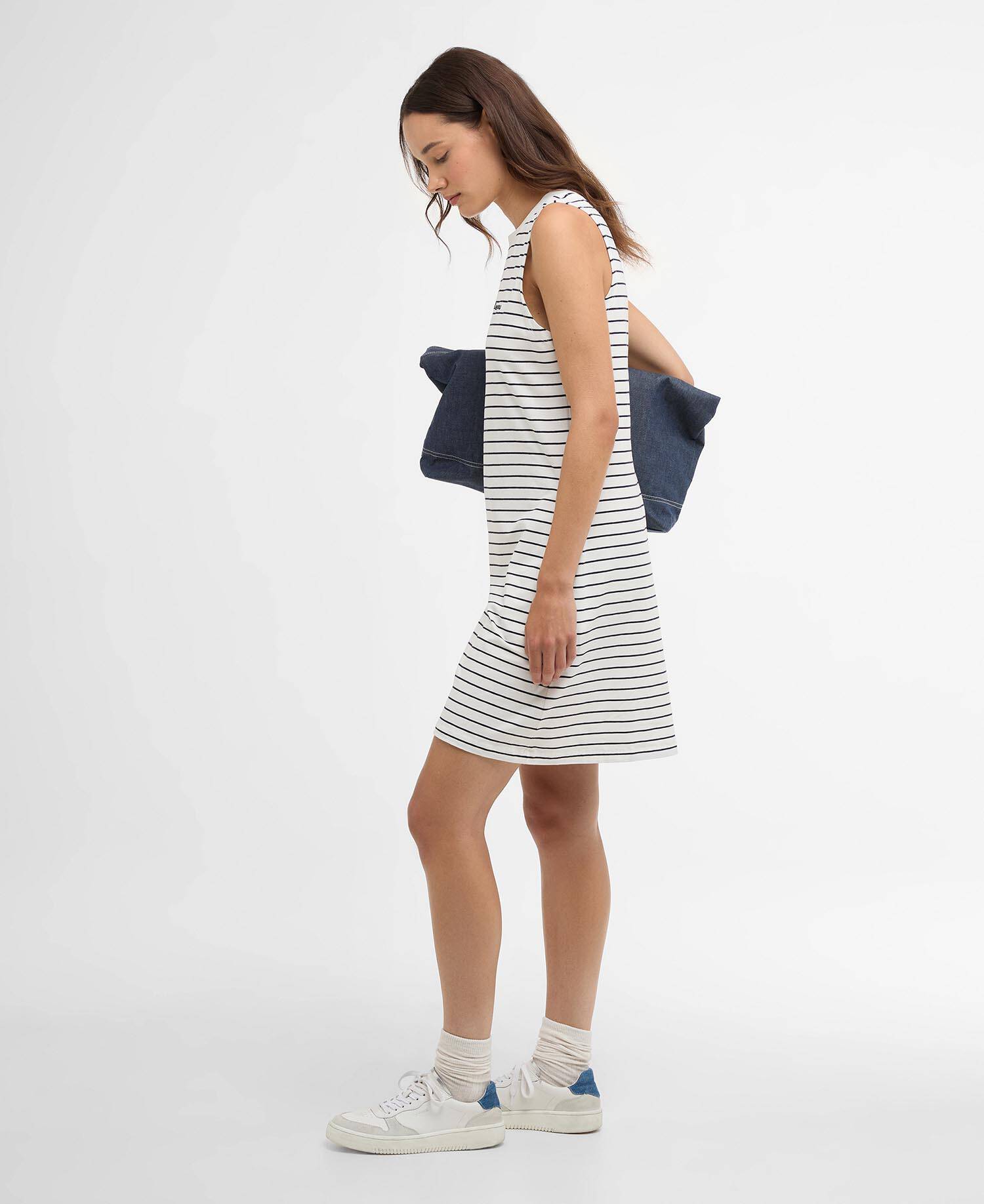 Mini abito con motivo a righe Hartland Cloud/Navy Stripe image number 1