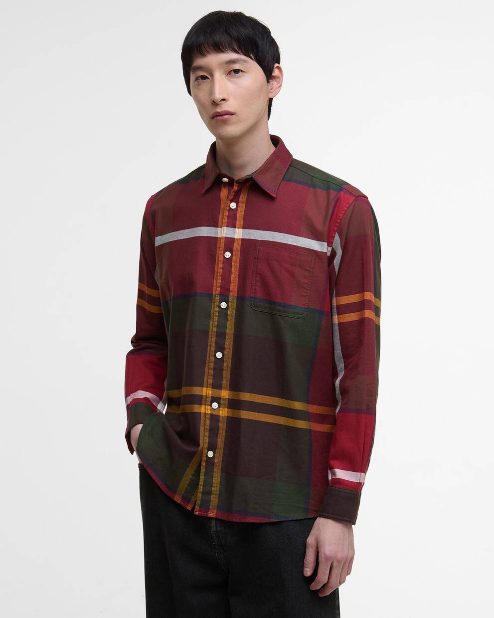 Renford Oversized Long-Sleeved Tartan Shirt