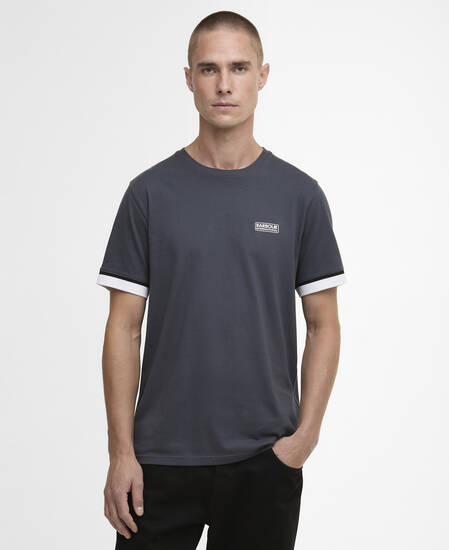 Deep Cuff Evan Tipped T-Shirt Storm Grey