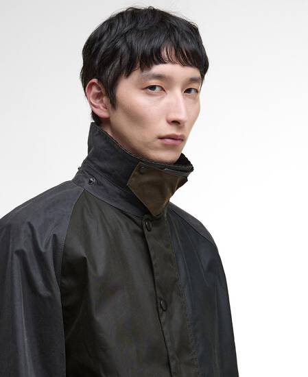 Patchwork Transport Waxed Jacket Sage Multi