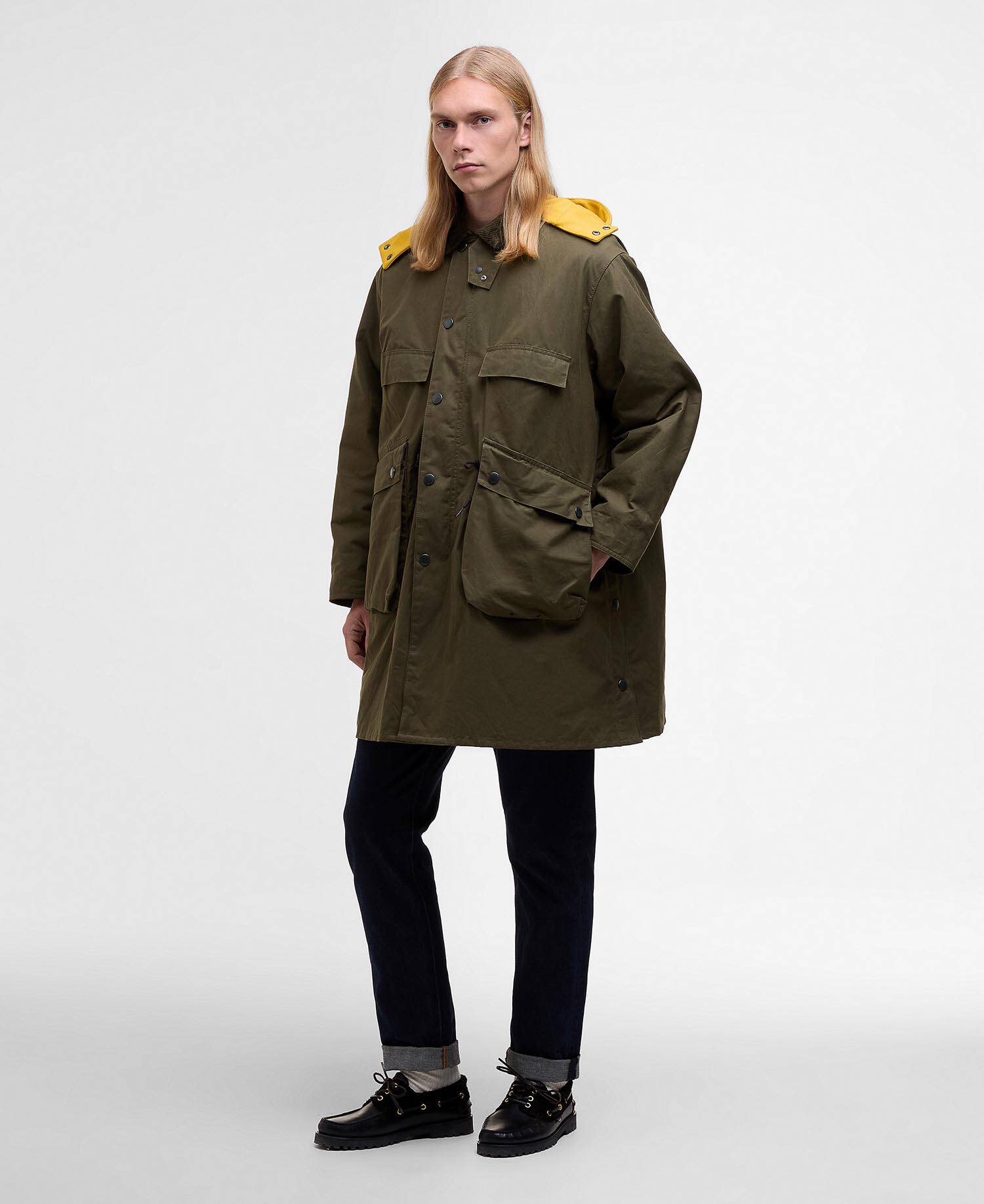 Barbour x Kaptain Sunshine Oversized Bedale Casual Field Coat Khaki Brown image number 1