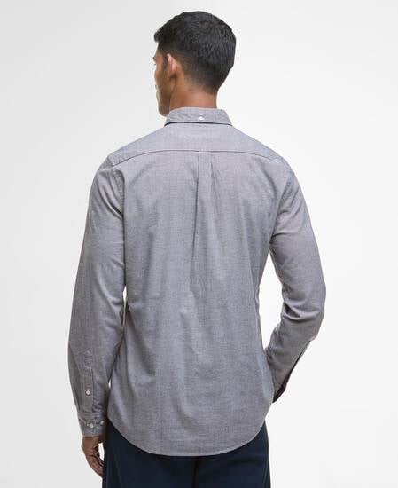 Camicia leggermente aderente in pied-de-poule Huntly Navy