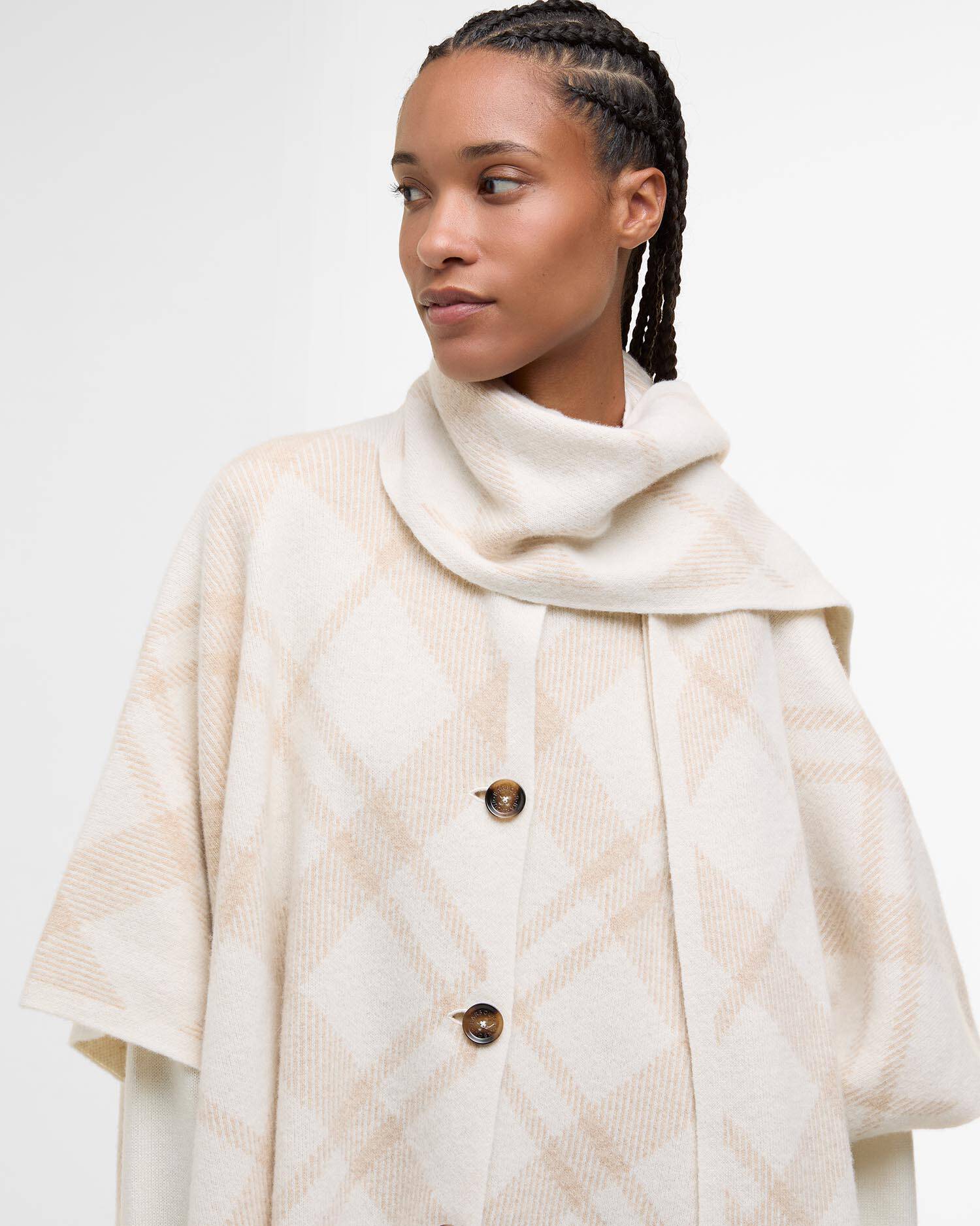 Vienna Tartan Wool-Blend Cape Multi image number 3
