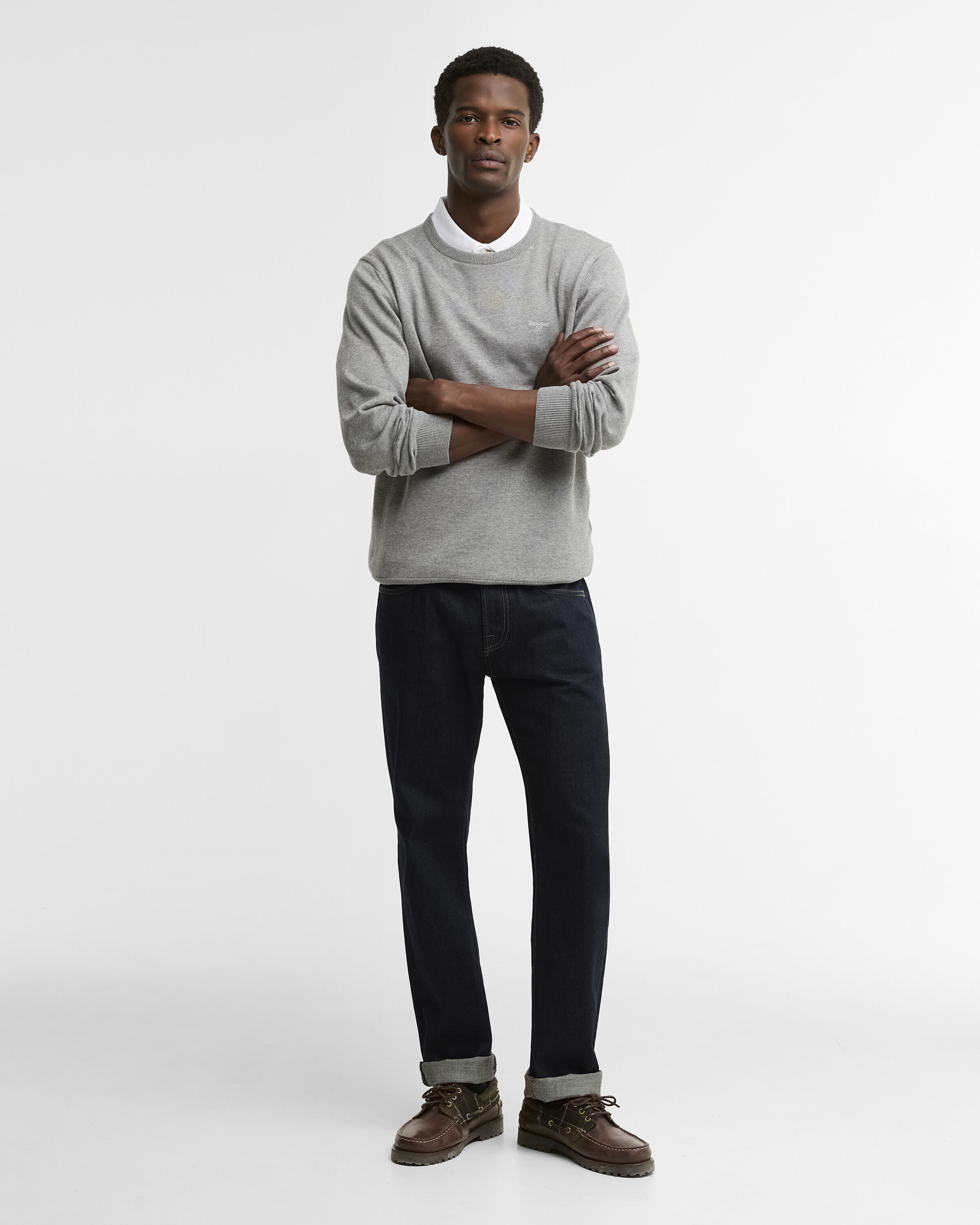 Pima Cotton Crew Neck Jumper Classic Grey