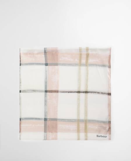 Gianna Tartan Head Scarf Silver Peony Check