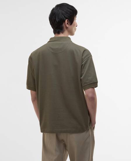 Hexham Oversized Polo Shirt Mid Olive