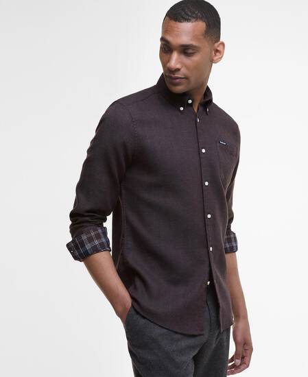 Buckley Tailored Long-Sleeved Shirt Dark Oak