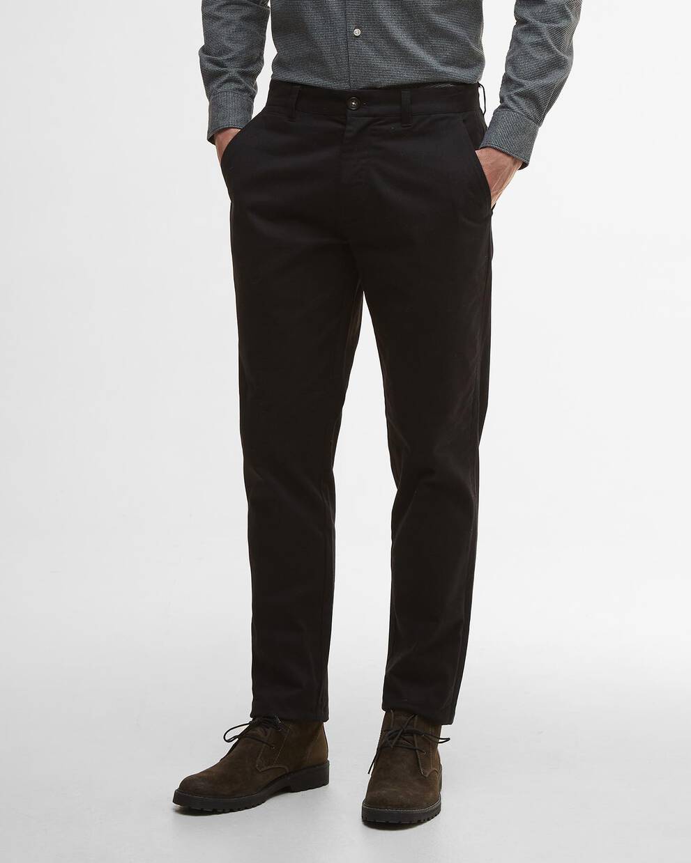 Suede Sateen Tailored Trousers