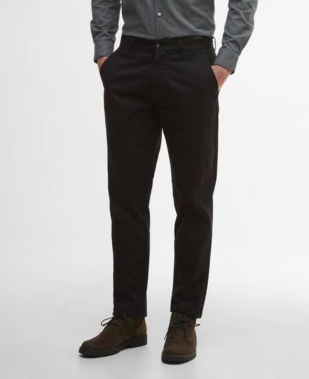 Pantaloni in rasatello scamosciato dalla vestibilità leggermente aderente Black Pantaloni in rasatello scamosciato dalla vestibilità leggermente aderente Black