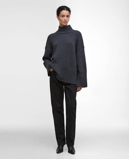 Serena High-Neck Jumper Charcoal