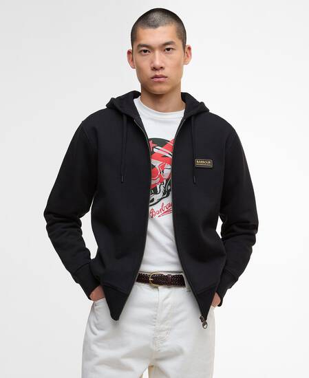 Felpa con cappuccio e chiusura a zip Donnington Black