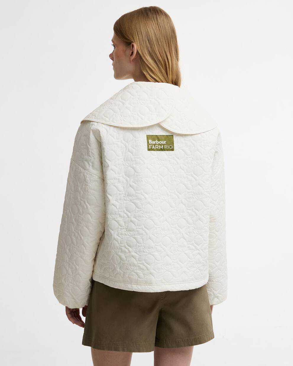 Barbour FARM Rio Lotus Quilted Jacket White Rose